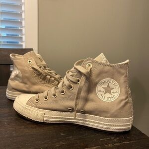 Converse Beige & White High Tops | women’s 9, like new!